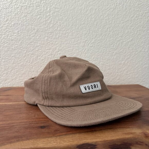 Vuori Khaki Linen Cotton Blend Snapback Hat OSFM - Picture 5 of 6